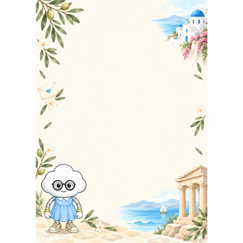 LETTER FROM LUMA Briefpapier-Set – „FROM GREECE“