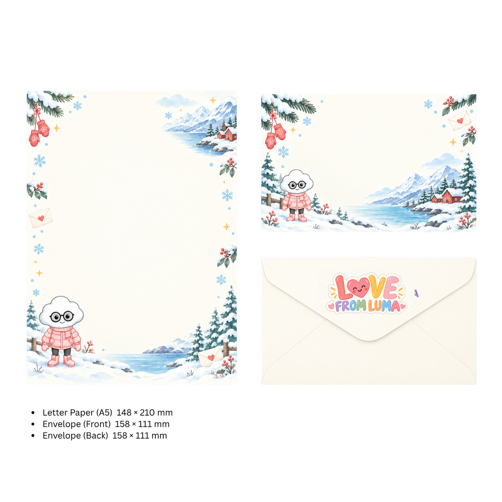LETTER FROM LUMA Letter Writing Set – “FROM NORWAY” (5 Sheets + 5 Envelopes)