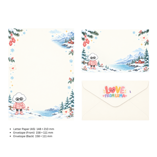 LETTER FROM LUMA Letter Writing Set – “FROM NORWAY” (5 Sheets + 5 Envelopes)